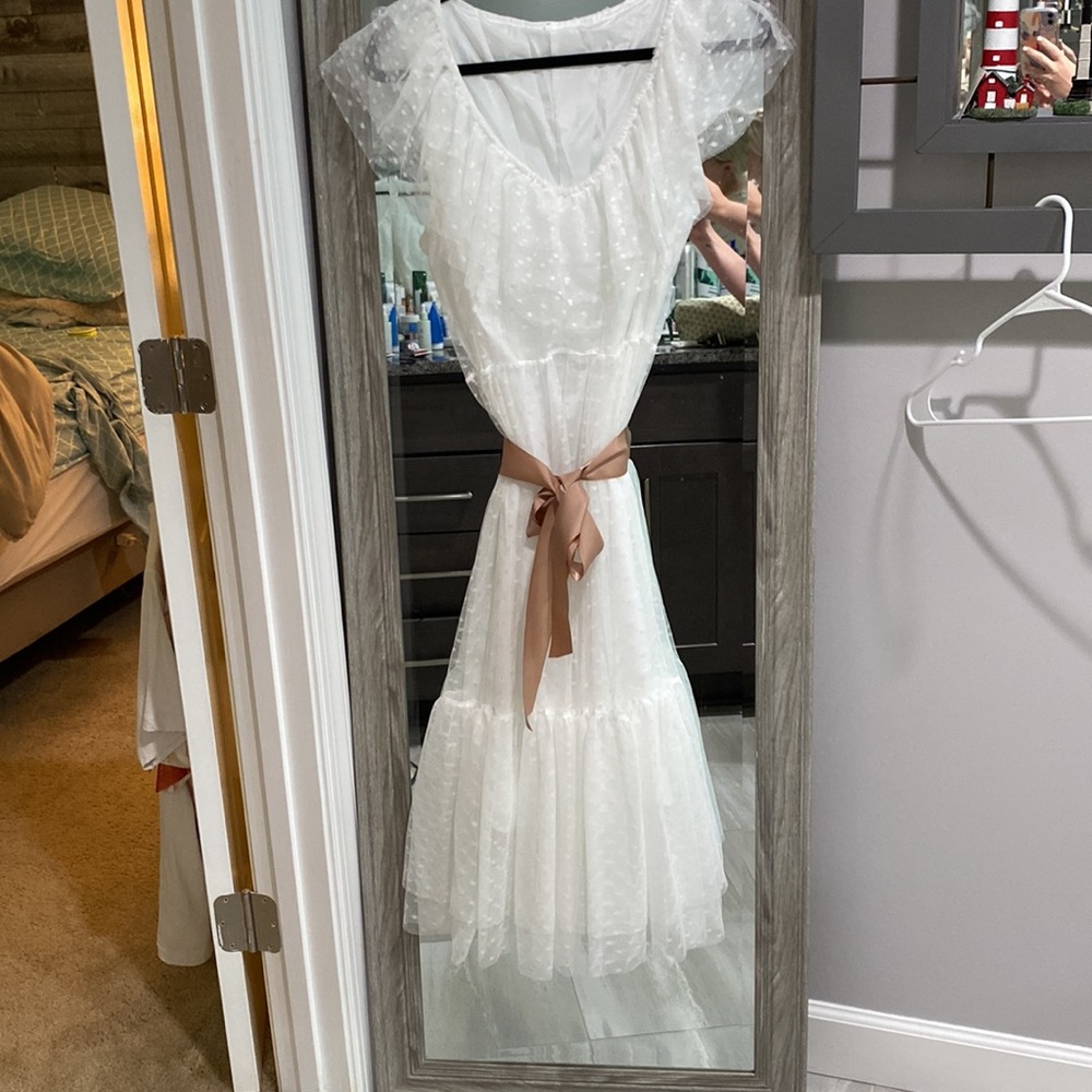 SOLD Lilipretty | Swiss Dot Tiered Midi Dress - Picture 5 of 5
